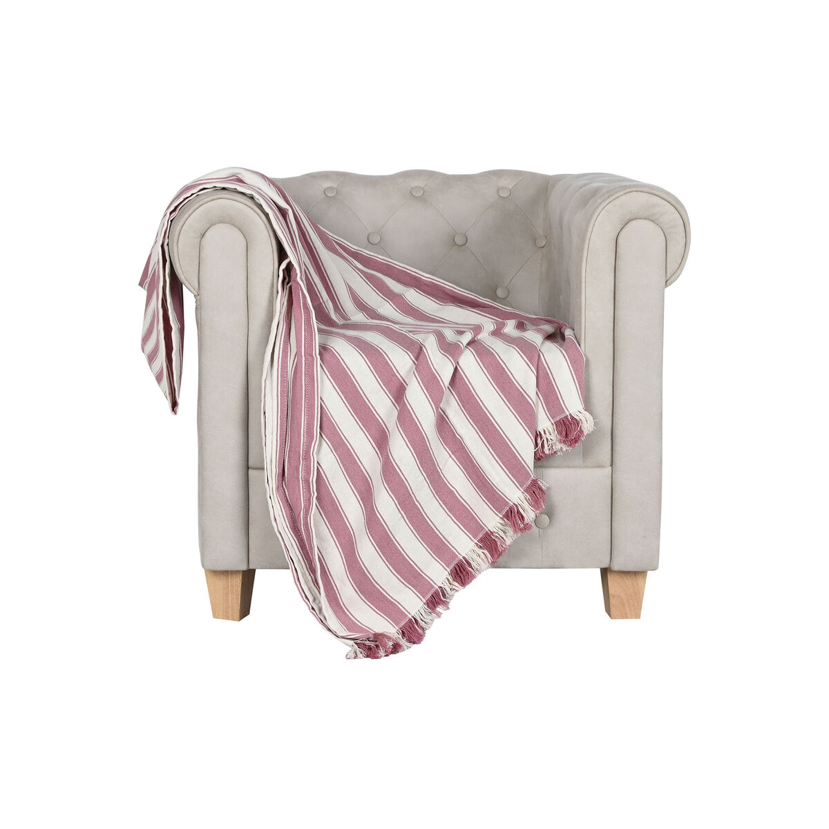 Colchas Home ESPRIT Bege Cor de Rosa 150 x 250 cm